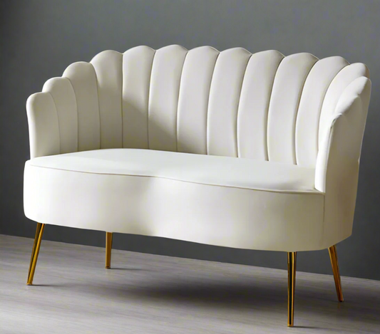 Joda Ivory Velvet Love Seat