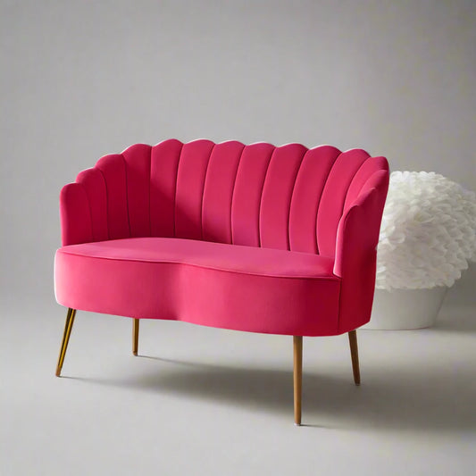 Joda Fushia Velvet Love Seat