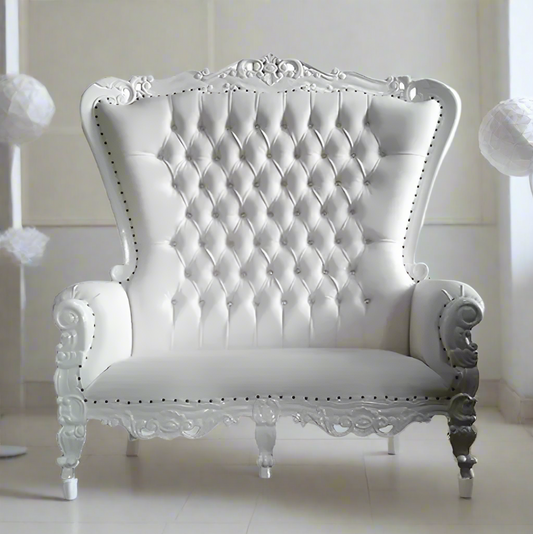 Throne Love Seat 72"x 64" White on White